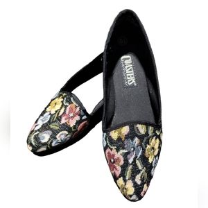 Vintage 1990s Coasters Rustic Floral Print Tapestry Boho Loafer Flats Sz 6.5